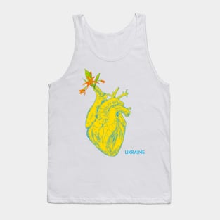 I love Ukraine, an anatomical heart in the colors of the flag. Tank Top